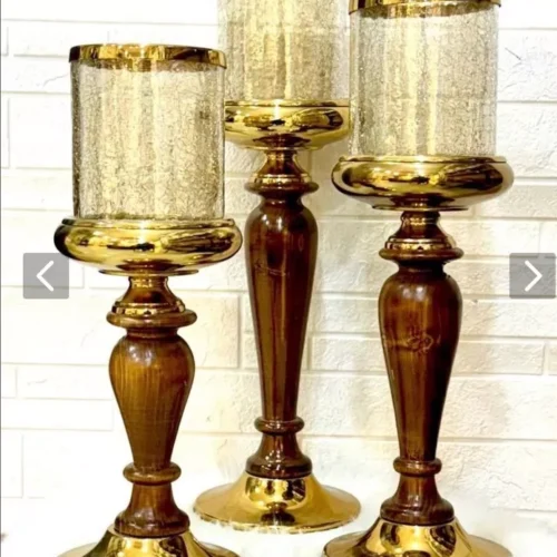جاشمعی سه سایز پایه چوب روس و فلز مدل آریانا 3 جاشمعی سه سایز پایه چوب روس و فلز مدل آریانا - تصویر 2