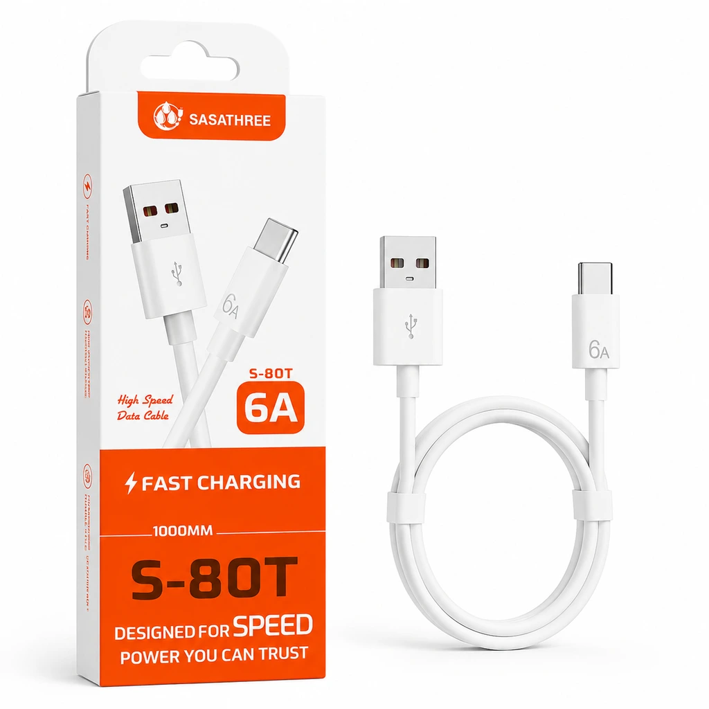 کابل شارژ USB به Type-C فست 6 آمپر 1 کابل شارژ USB به Type-C فست 6 آمپر